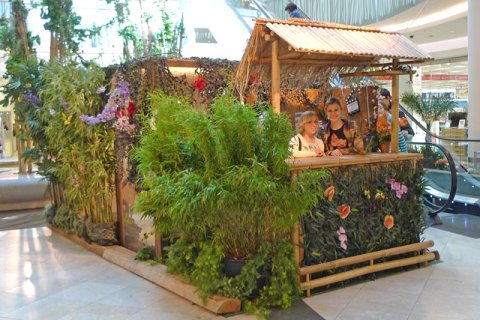 Bambustresen als Infopoint oder Bar nutzbar