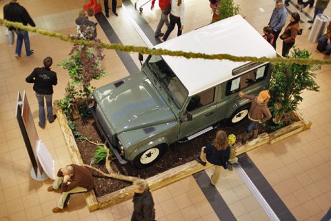 Dekoration für eine Autoausstellung